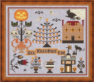 Lady In Thread ALL HALLOWS EVE Cross Stitch Chart ONLY ~ Halloween sampler