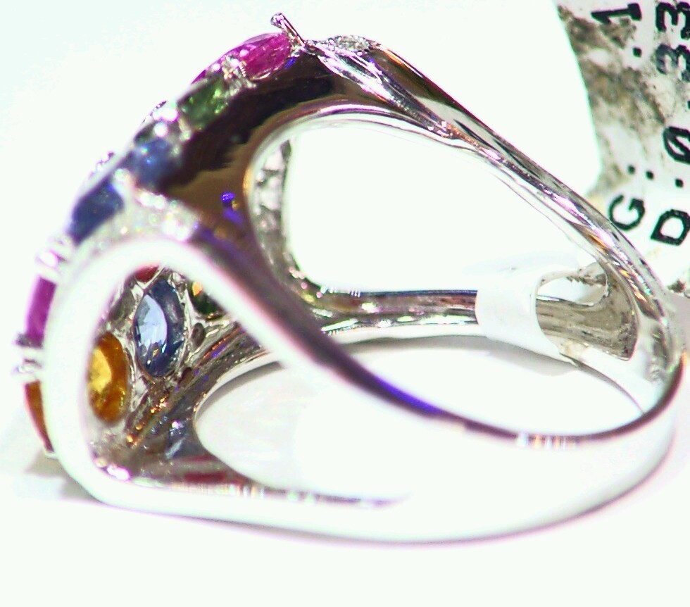 7.71CT 18K Gold Natural White Diamond Sapphire Vintage Halo Engagement Ring Deco