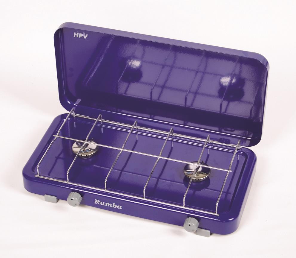 HPV Rumba Blau 50 mbar 2 Flammig Gaskocher Campingkocher Kocher Schlauch Regler