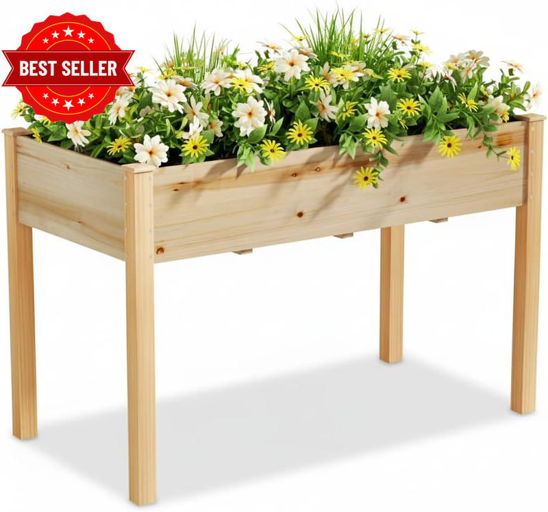 Elevated Raised Garden Bed Wooden Planter 120X60X80Cm