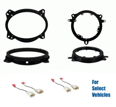 6x9 Front 6.5'' Rear Car Stereo Door Speaker Install Plates +Wire for some Toyota