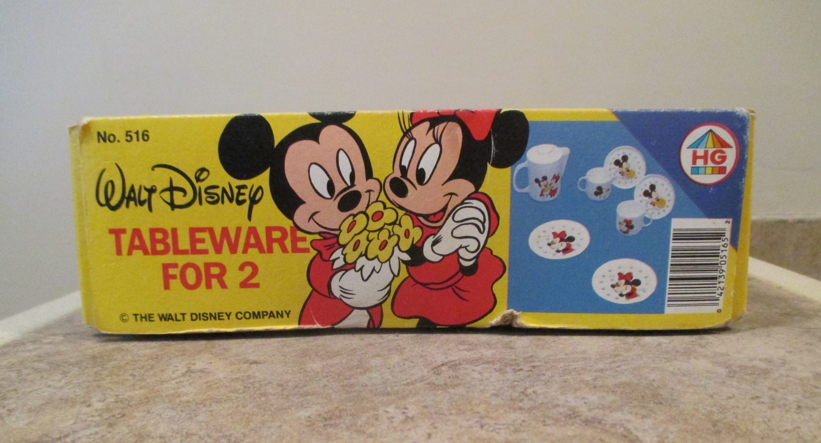 Vintage Walt Disney Mickey & Minnie Tableware For 2 Set - 7 Pieces - #516