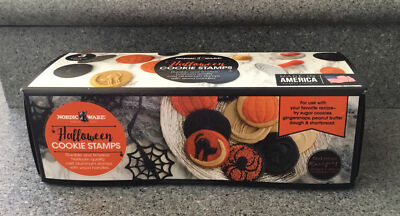 Nordic Ware Halloween Cookie Stamps Set 3 Cat Pumpkin & Spider 3'' NEW