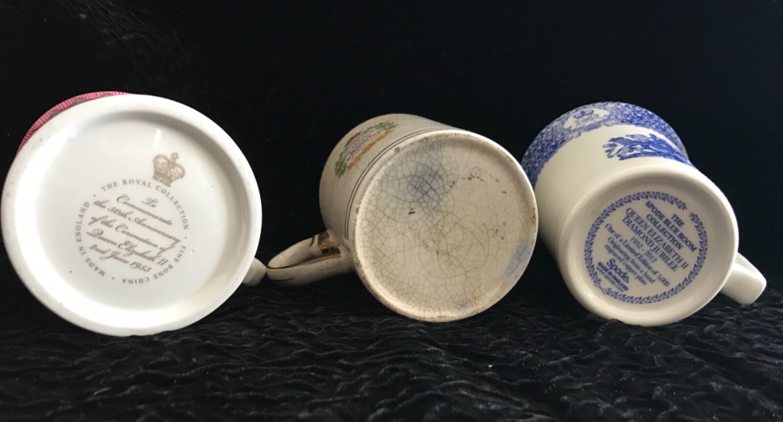 Trio of Queen Elizabeth ll mugs  Radford/Royal Collection/Spode