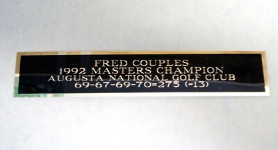 Fred Couples 1992 Masters Champ Nameplate For A Golf Ball Display Case 1.25 X 6''