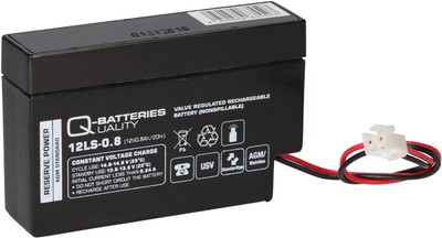 1x Q-Batteries 12LS-0.8 12V 0,8Ah Blei-Vlies-Akku / AGM mit JST Stecker