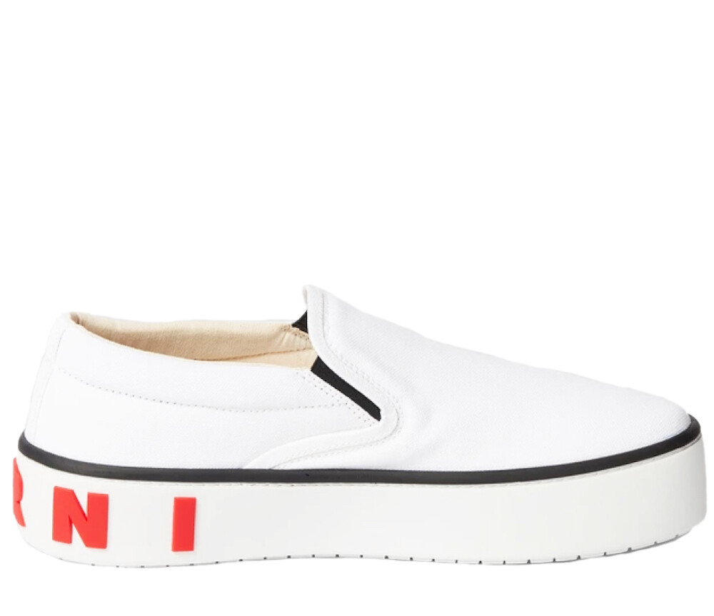 スニーカー MARNI Men Sneakers SNZU002002P722600W01 White MARNI LOGO SLIP-ON SNEAKERS MEN SHOES MADE IN ITALY