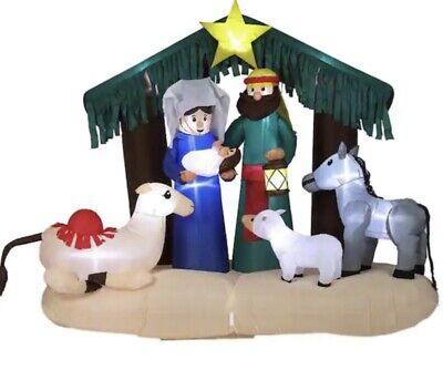 Hazms 7Ft Christmas Inflatable Decoration Nativity Sets for Christmas Outdoor...