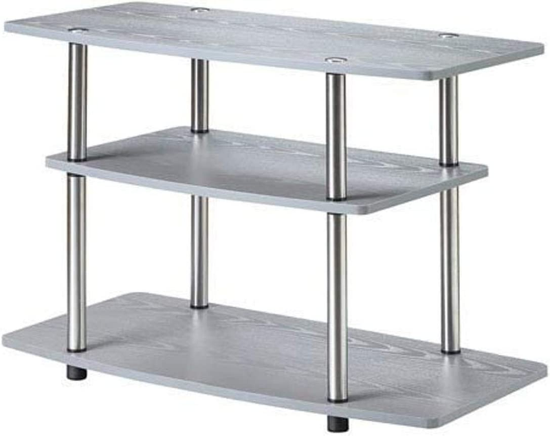 For Tvs Up To 32 Inch Storage Shelf 3 Tier Gray Convenience 