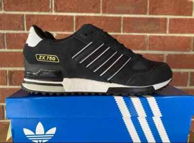 Adidas ZX 750 Low Black White Gold Sneakers Retro Shoes ID8855 Mens Size