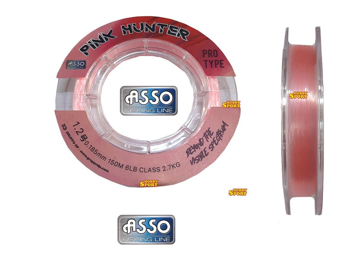 FILO ASSO PINK HUNTER 0,185mm COLORE PINK  150 MT X MULINELLO