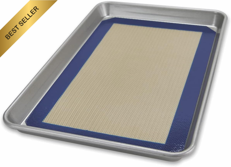 Bakeware Nonstick Jelly Roll Pan and Silicone Baking Mat Set