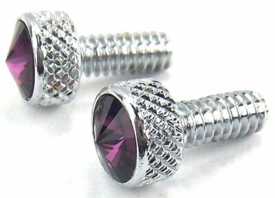 2 Pack Dash Panel Screws for 1987-2000 Peterbilt Purple Jewel Chrome 3/4'' Tall