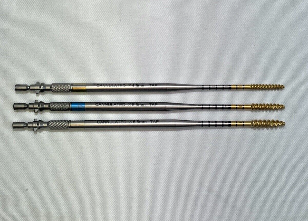 Set of 3 Stryker 4.5 5.5 6.5mm Cannulated Tap XIA3 Serrato Set of 3 Stryker 4.5 5.5 6.5mm Cannulated Tap XIA3 Serrato