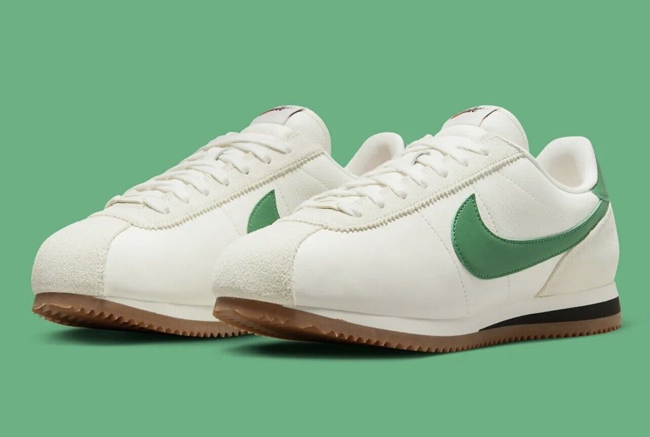 NEW NIKE MEN CORTEZ WHITE GREEN GUM FD0728133 FREE SHIPPING