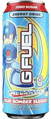Megaman Blue Bomber Slushee GFuel Energy Drink Full 16 FL OZ LIMITED EDITION