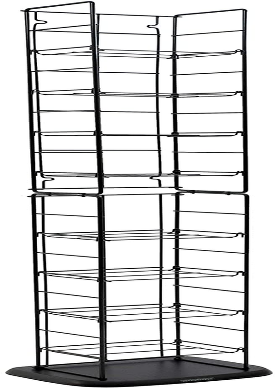 Adjustable Wire Media Rack Heavy Gauge Steel Holds 153CDs 72 DVDs Black NEW