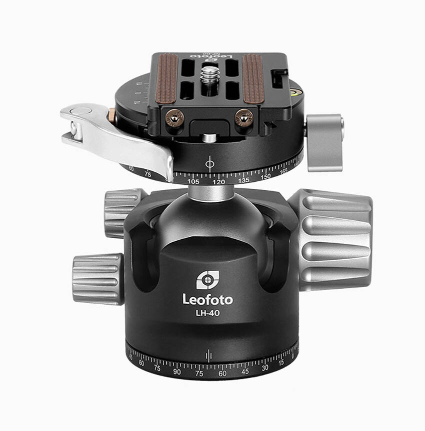 LEOFOTO LH-40PCL Testa a Sfera a Basso Profilo con Doppio Panorama