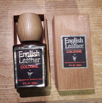 Vtg  Mem Co'' English Leather Cologne LARGE  8 FL OZ FULL BOTTLE NIB