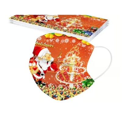 NEW: Adult Christmas Disposable Face Masks (12 Count) 1 Pair Ear Guards
