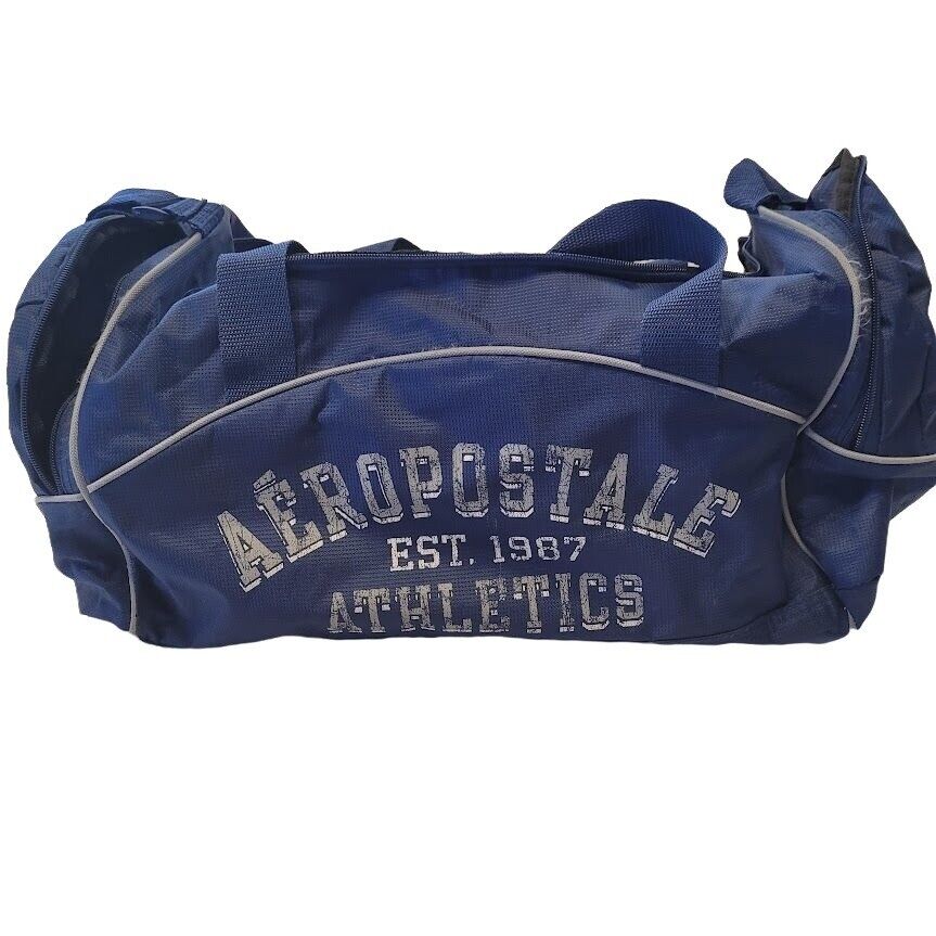 Aeropostale Athletics Small Duffle Bag Navy Blue VTG Logo Spor...