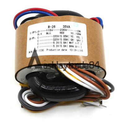 1PC New 35W R-CORE TRANSFORMER For Preamp 115V 230V OUTPUT: 220V+220V 6.3V+6.3V