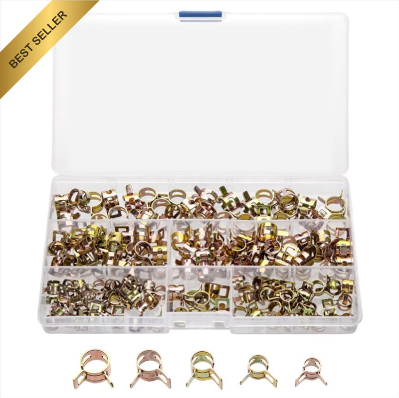 75 Pcs Spring Hose Clamps, Spring Band Type Fuel Line Clamps Assortment for Sili