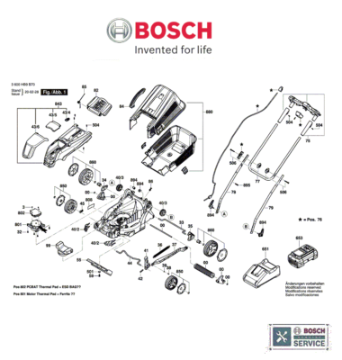 BOSCH Genuine Spare Parts To Fit Easy Rotak 36 550 Cordless