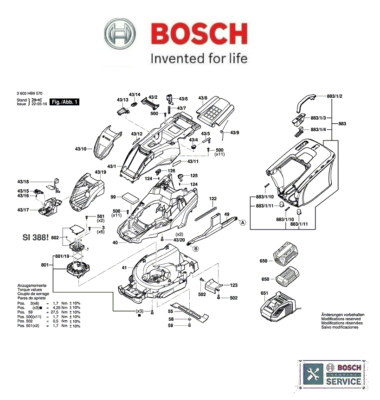 BOSCH Genuine Spare Parts ToFit Universal Rotak 36 550 Lawnmower