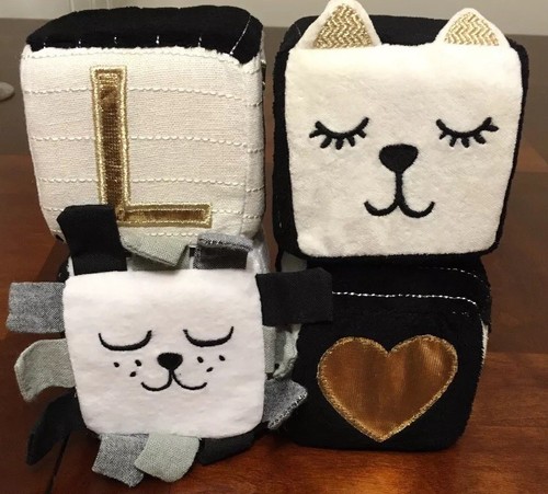 Emily & Meritt Pottery Barn Kids The Black And White Soft Kitty & Lion Blocks