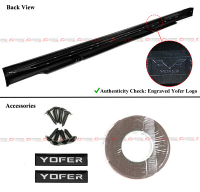 For 2023-2025 Honda Accord Yofer Black Add On Side Skirt Extension - Silver Trim