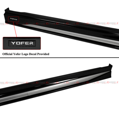 For 2023-2025 Honda Accord Yofer Black Add On Side Skirt Extension - Silver Trim