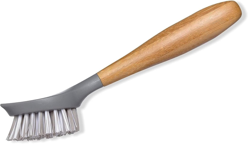 Tenacious C Cast Iron Brush and Scraper with Bamboo Handle – Skillet Scrubber wi