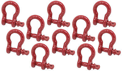 7/16'' Anchor Shackle Forged Carbon Steel w/ Alloy Screw Pin WLL  1.5 Tons -10 Pk