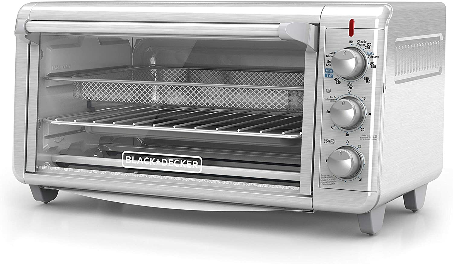 Black+Decker Toaster Oven Extra Wide Crisp N Bake Air Fry Stainless