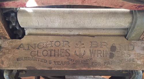 Vintage Anchor Wringer Washing Machine with Wooden Tubs