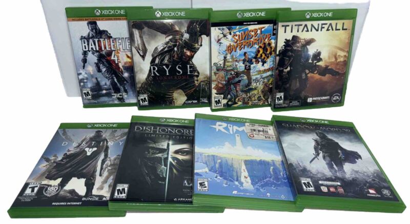 Xbox One Xb1 8x Game Bundle Complete W/ Cases Tested & Works