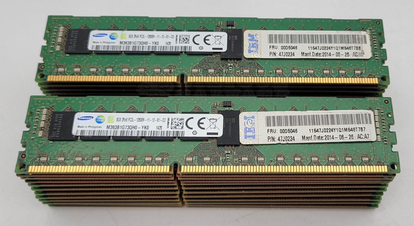 Samsung 2Rx8 22 x 8GB PC3L-12800R DDR3-1600 240-Pin ECC Reg Memory IBM 47J0224