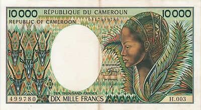 Billet banque banknote CAMEROUN CAMEROON 10000 francs 1990 état voir scan 780