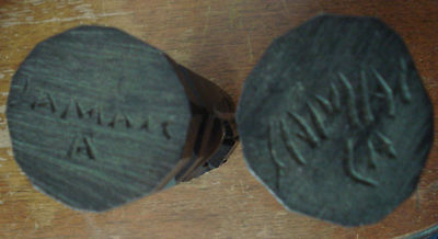 PAIR OF HAND CARVED (MAN & WOMAN) JAMAICAN WOODEN TIKI HEADS