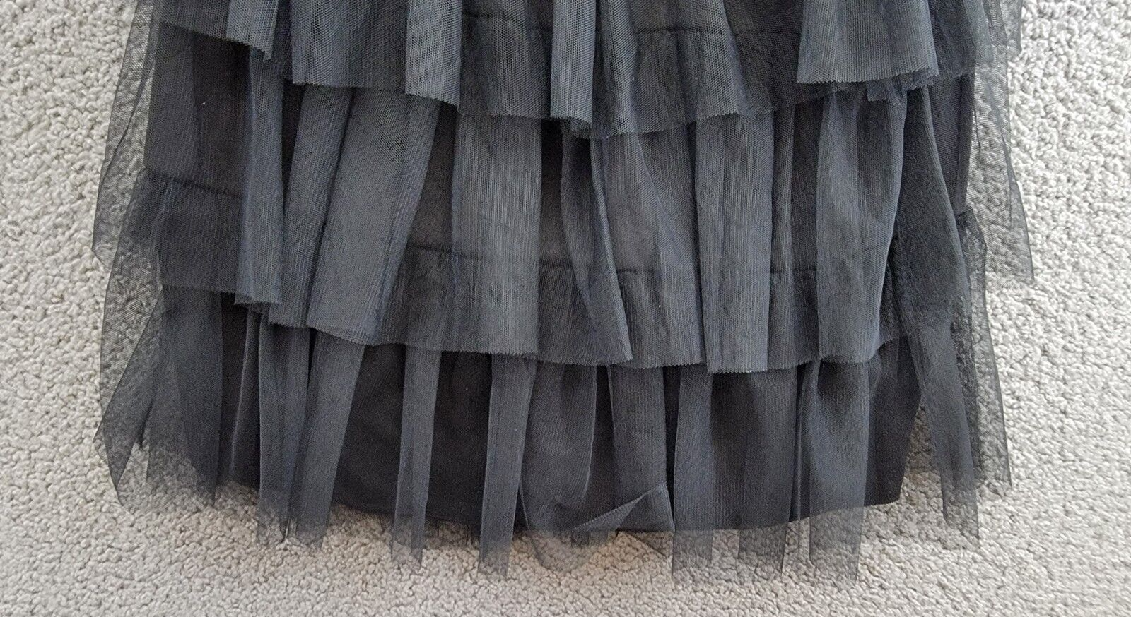 City Studio Tiered Mesh Off-The-Shoulder Fit & Flare Dress Juniors' 9/10 Black - Picture 4 of 16