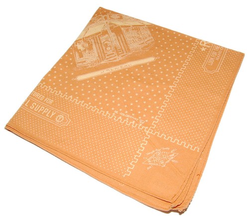 新品未使用 TIMEWORN CLOTHING BANDANA ORANGE Louis Vuitton Orange Bandana Bleached Short Sleeve Button Up