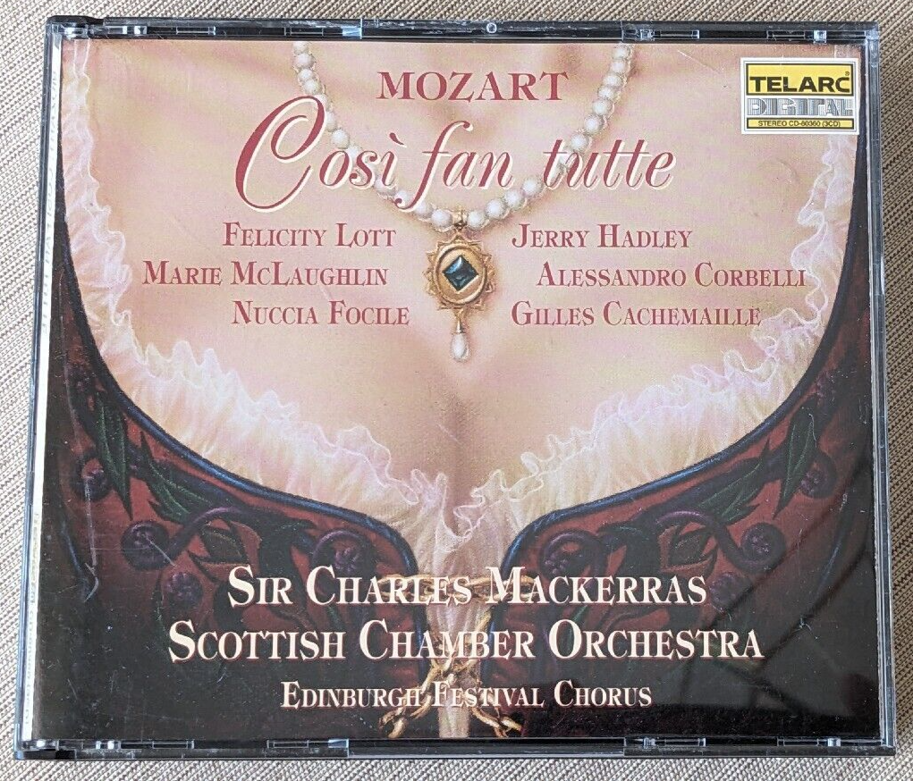 Mozart - Così Fan Tutte, Felicity Lott, Jerry Hadley, Sir Charles Mackerras. 3xCD Telarc – CD-80360 (Promo) Mozart - Così Fan Tutte, Felicity Lott, Jerry Hadley, Sir Charles Mackerras. 3xCD Telarc – CD-80360 (Promo)