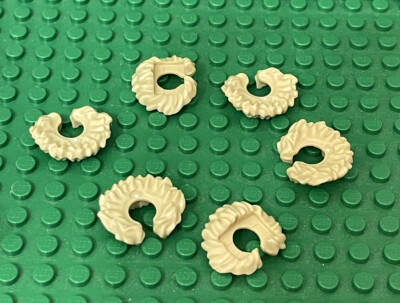 Lego 6 Pieces Tan Viking Mini Figures Neck Fur Collar,Textured / Bird Nest