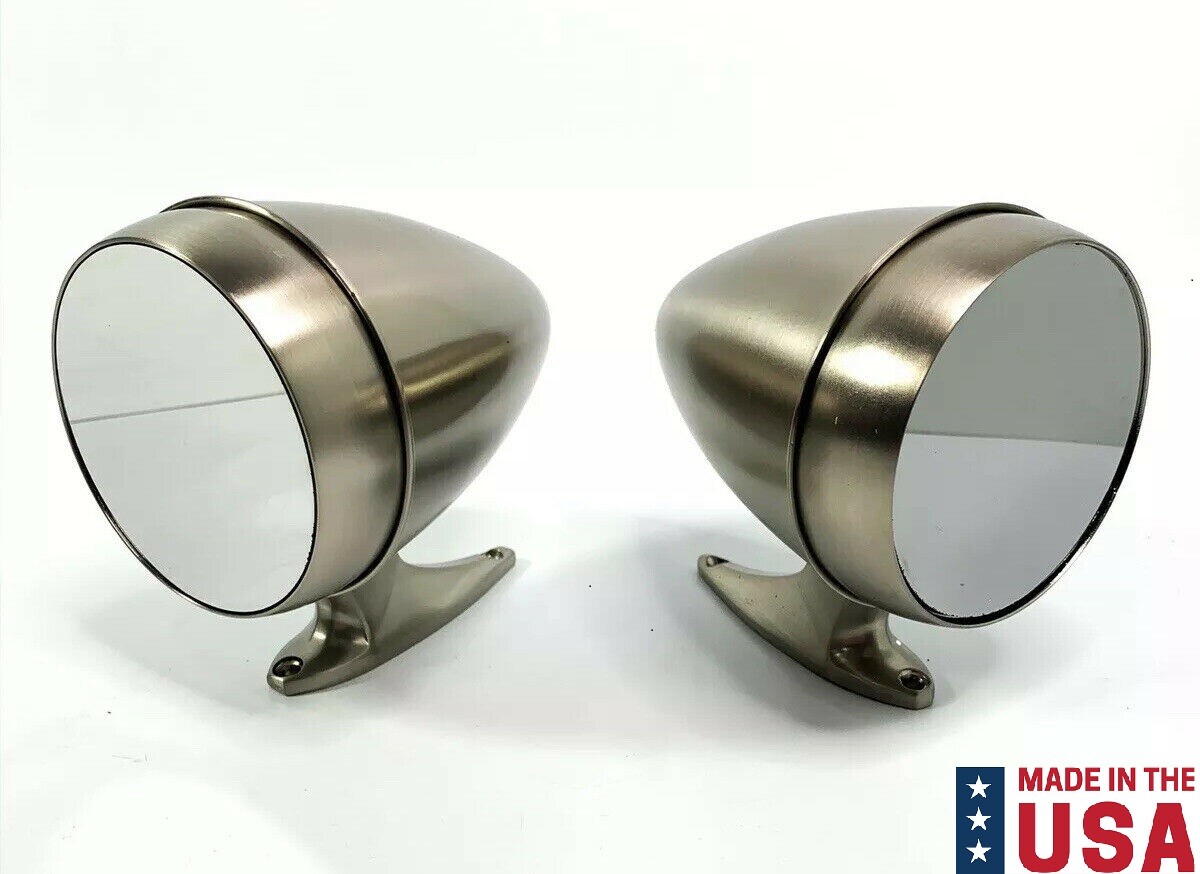 Pair Premium Bullet Style Brushed Side Mirrors For 196568 Ford Mustang
