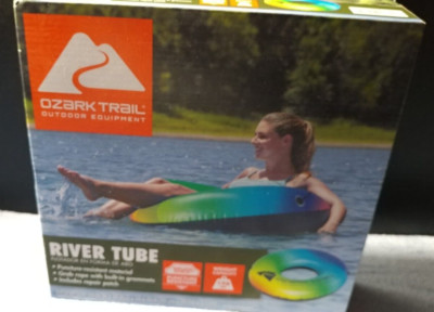 Ozark Trail 43379E Inflatable Rainbow River Tube, Green, Blue and Multicolored