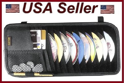 Black 10 Pockets CD/DVD Sun Visor Organizer Car/Truck/Auto/RV Neat/Organized/Pen