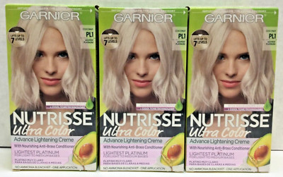 Garnier Nutrisse Ultra Color, Advance Lightening Creme, Coconut PL1, Pack Of 3!