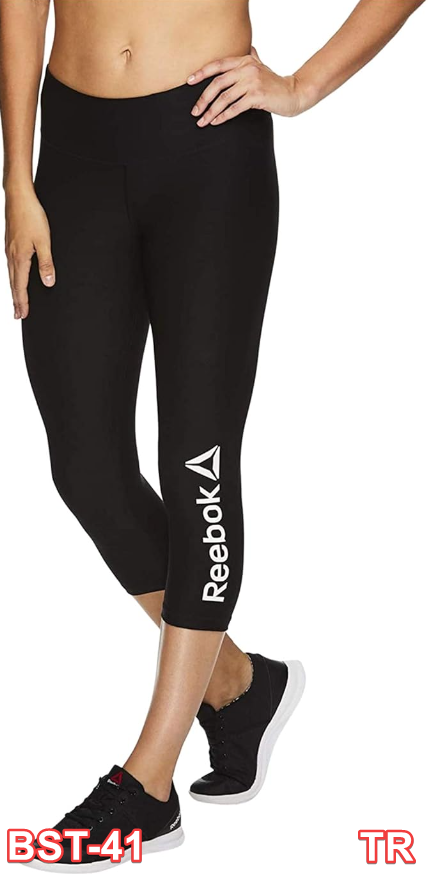 Reebok Womens Fitness Running Capri Pants Yoga Gym Running Jogging Black M