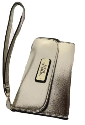 Victoria's Secret Wristlet Wallet iPhone 6, 7/7 Plus Holder Gold, New